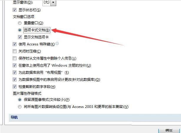 access数据库文档窗口设为选项卡式文档的操作方法截图