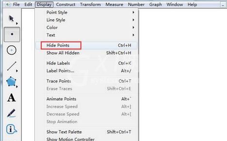 几何画板一次性把所有点隐藏的操作教程截图