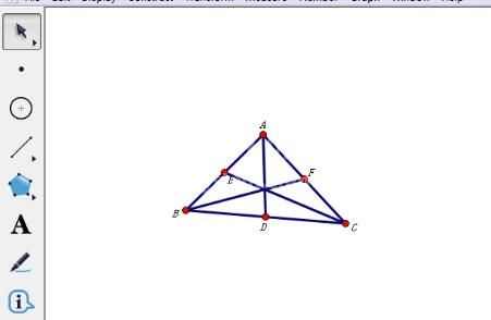 几何画板作三角形的中线的操作流程截图