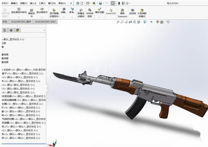 Solidworks拆分AK47突击步枪模型的操作步骤截图