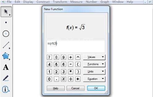几何画板新建函数中输入数学符号的操作方法截图