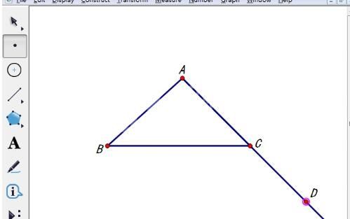 几何画板绘制三角形的外角平分线的操作步骤截图