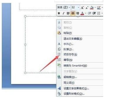 PPT插入项目符号的操作流程截图