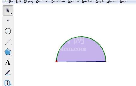 几何画板为半圆填色的操作内容截图