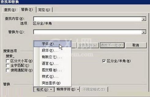 word2003文档中替换格式的操作方法截图