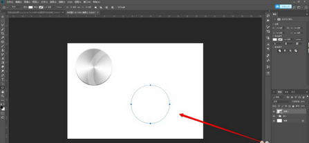 PS做出金属圆形拉丝按钮方法步骤截图