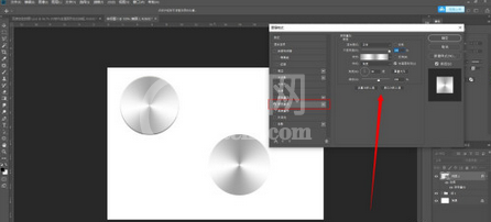 PS做出金属圆形拉丝按钮方法步骤截图