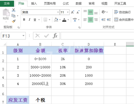 excel计算最新个税方法步骤截图