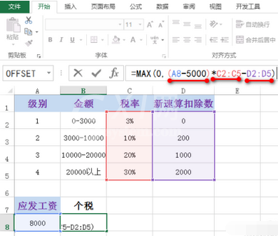 excel计算最新个税方法步骤截图