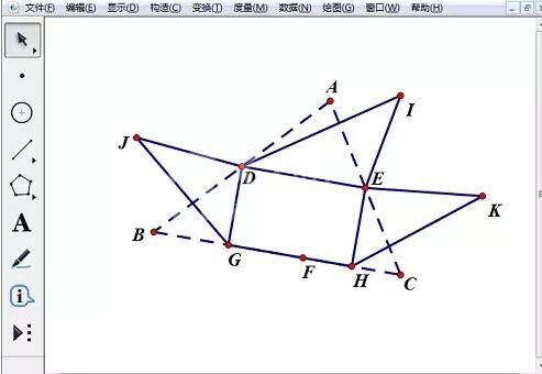 几何画板验证三角形内角和的方法截图