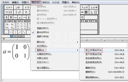 MathType任意维数矩阵的输入步骤截图