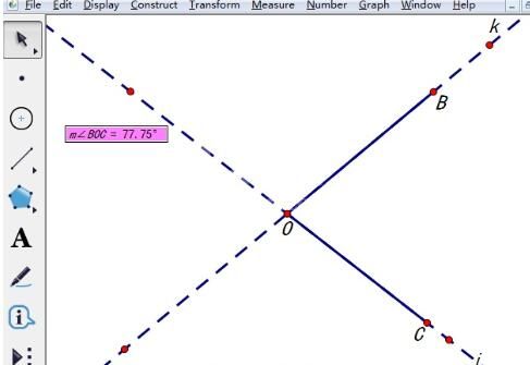 几何画板中显示两条直线的夹角的详细方法截图
