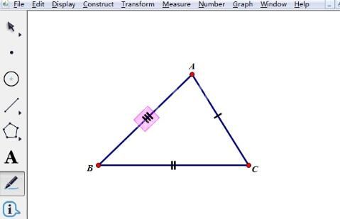 几何画板中使用线段标记三角形的边的图文步骤截图