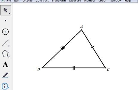 几何画板中使用线段标记三角形的边的图文步骤截图