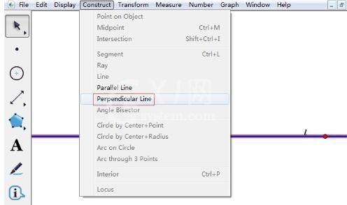 几何画板过一点作已知直线的垂线的详细方法截图