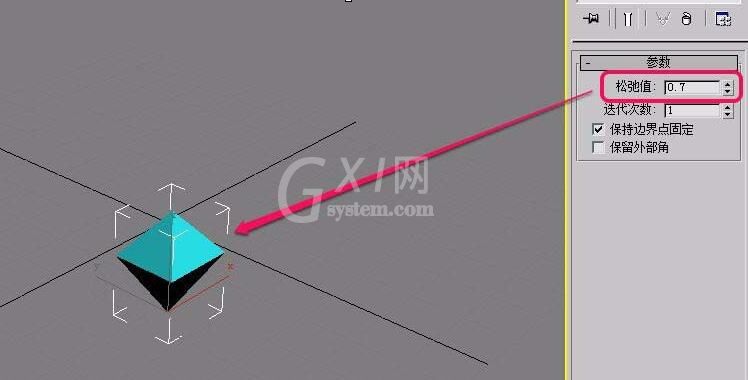 3Ds MAX参数化变形器设置松弛参数的操作流程截图