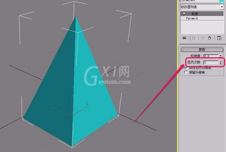 3Ds MAX参数化变形器设置松弛参数的操作流程截图