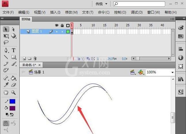 Flash变形线条并连接的操作教程截图