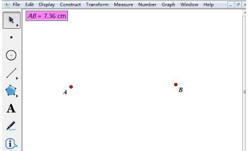 几何画板度量两点间的距离的方法截图