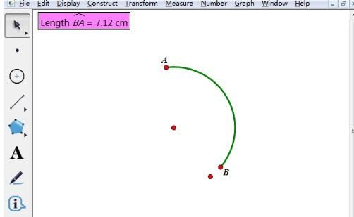 几何画板度量弧长的操作流程截图