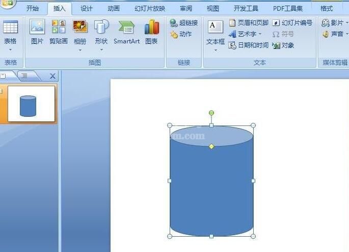 PPT创建渐变色立体圆柱的操作流程截图