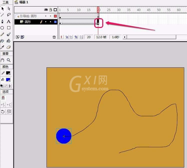 Flash使用引导线制作动画效果的详细步骤截图