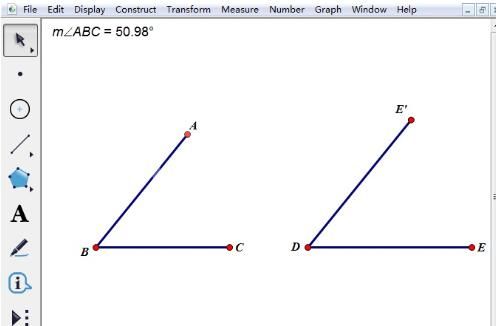 几何画板作两个相等的角的简单教程截图