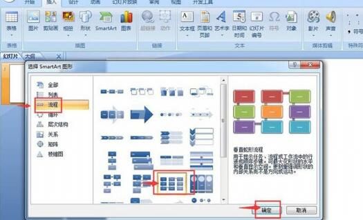 PPT创建垂直蛇形流程图的操作内容截图