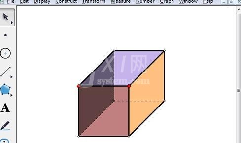 使用几何画板给正方体上色的具体操作内容截图