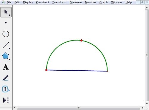几何画板绘制半圆的操作方法截图
