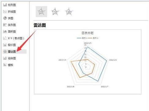 wps2019文字中插入填充雷达图的操作方法截图