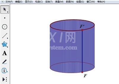 几何画板中使用椭圆画出圆柱的操作方法截图