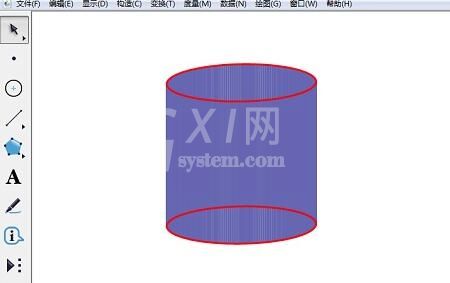 几何画板中使用椭圆画出圆柱的操作方法截图