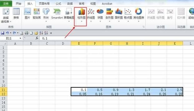 Excel根据数据快速生成柱形图的操作步骤截图