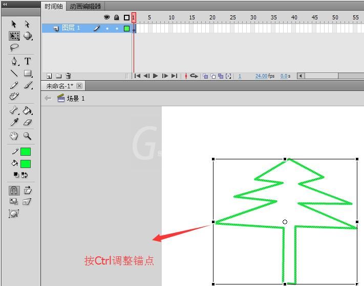 Flash快速绘制一排松树的教程截图