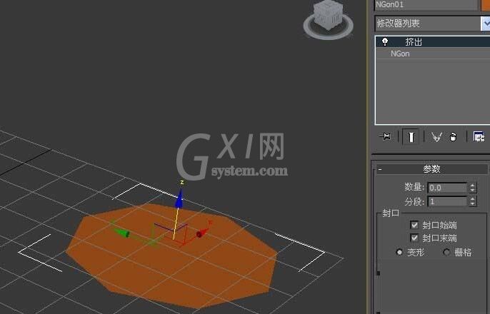 3dmax使用挤出命令建模多边形柱体的操作教程截图