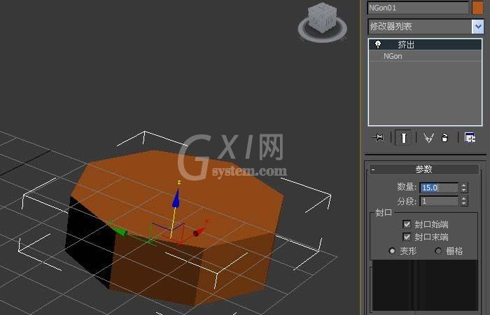 3dmax使用挤出命令建模多边形柱体的操作教程截图