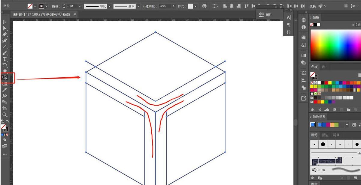 ai制作一款几何图形背景图的操作流程截图