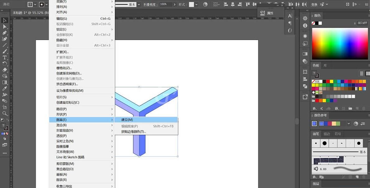 ai制作一款几何图形背景图的操作流程截图