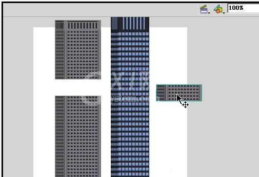 Flash使用刷子工具设计高楼大厦建筑物的操作方法截图