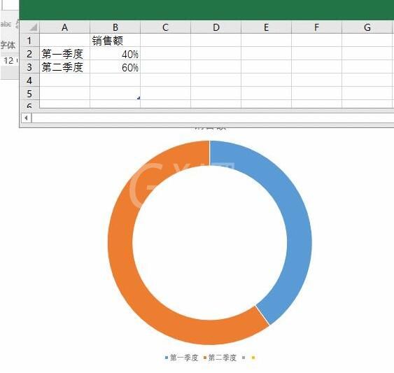 PPT中插入excel的环形数据图表的详细方法截图