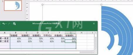 PPT中插入excel的环形数据图表的详细方法截图