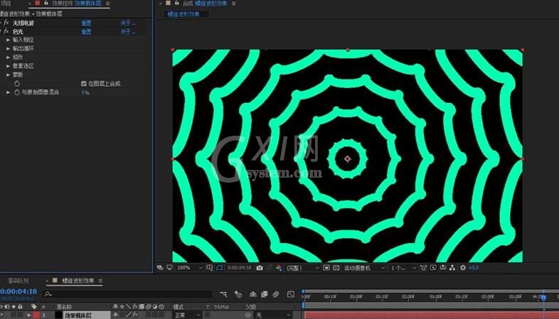 AE制作螺旋波形效果的操作内容截图