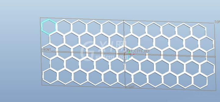 Proe建模六边形镂空物体的详细教程截图