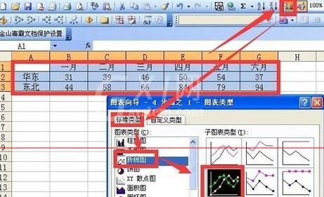 Excel折线图设置坐标轴起点不为0的操作方法截图