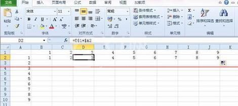 Excel表格快速创建乘法表的操作方法截图