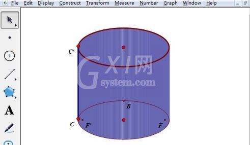 几何画板使用轨迹做圆柱的操作方法截图