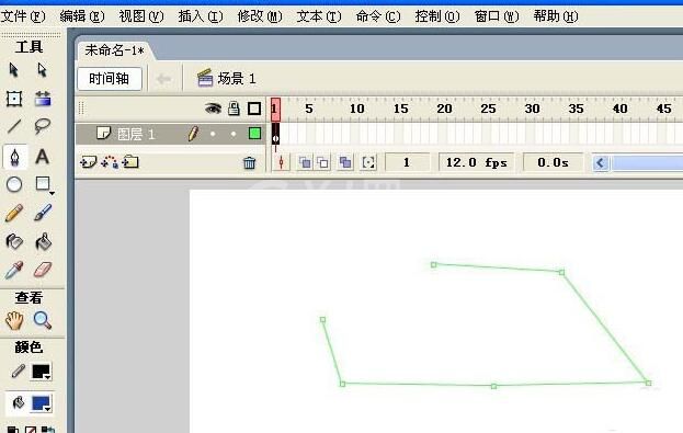 Flash钢笔工具怎么使用-Flash使用钢笔工具做出基础图形的方法截图