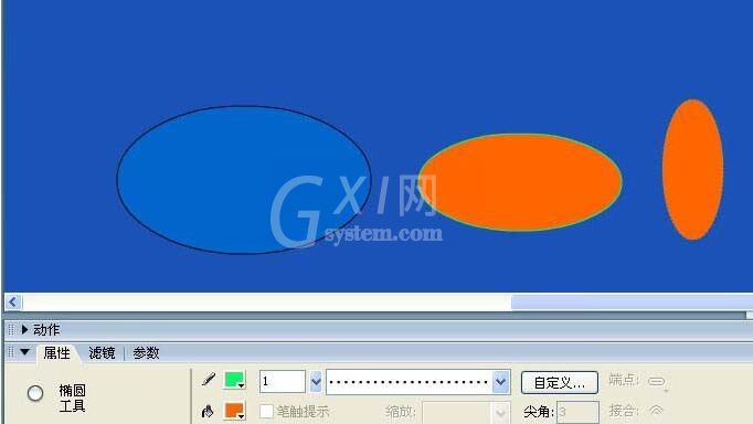 Flash中椭圆工具如何使用-Flash使用椭圆工具制作图形的操作步骤截图