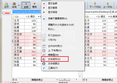 Beyond Compare隐藏与显示文本细节的具体方法步骤截图